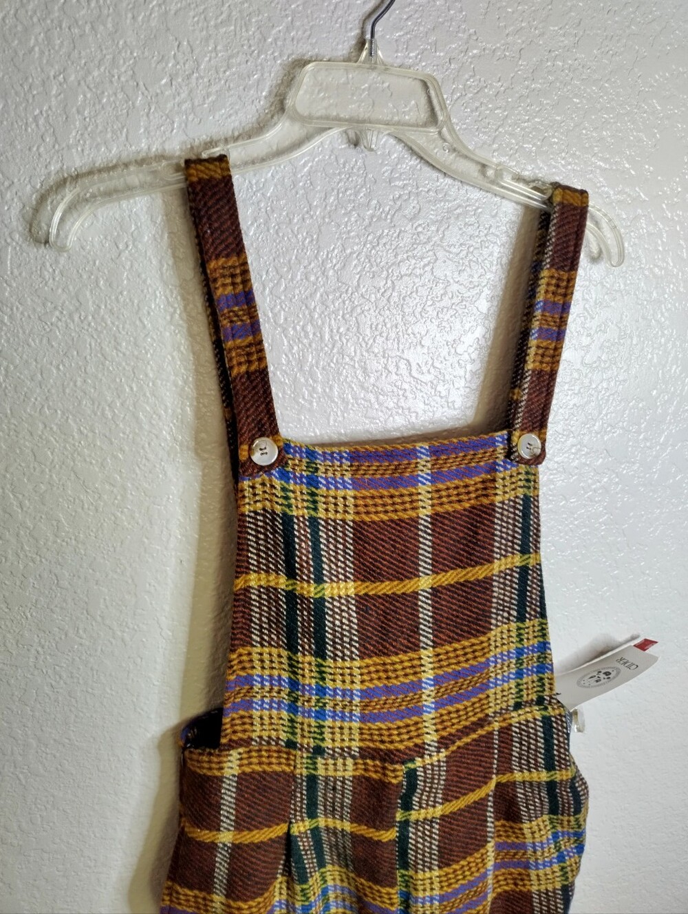 NWT Cider Plaid Wide Leg Overall Sz M - Picture 3 of 11